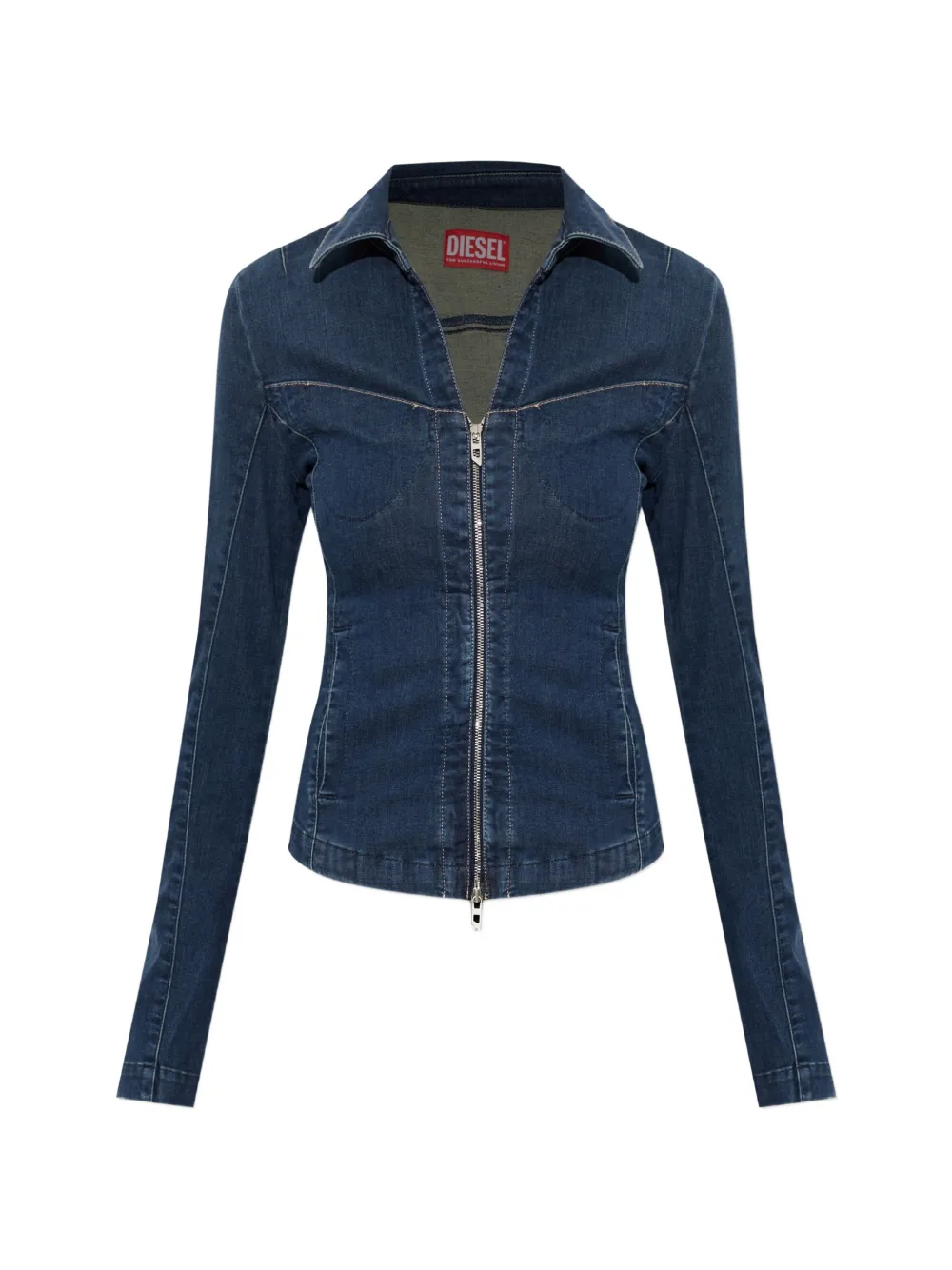 Diesel full-zip shirt in denim - Blau