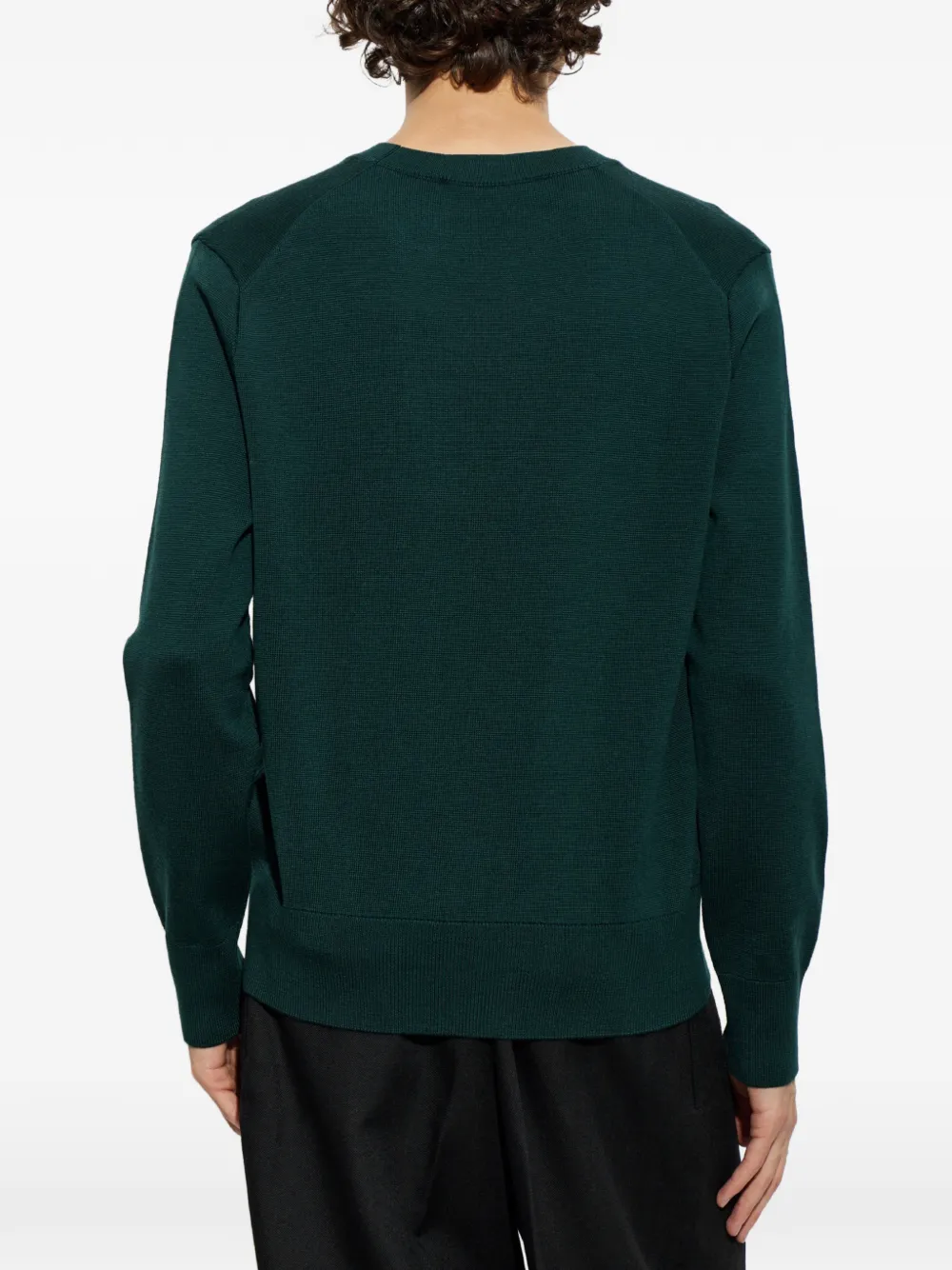 AMI Paris Wollen trui met ronde hals en Ami de Coeur Groen