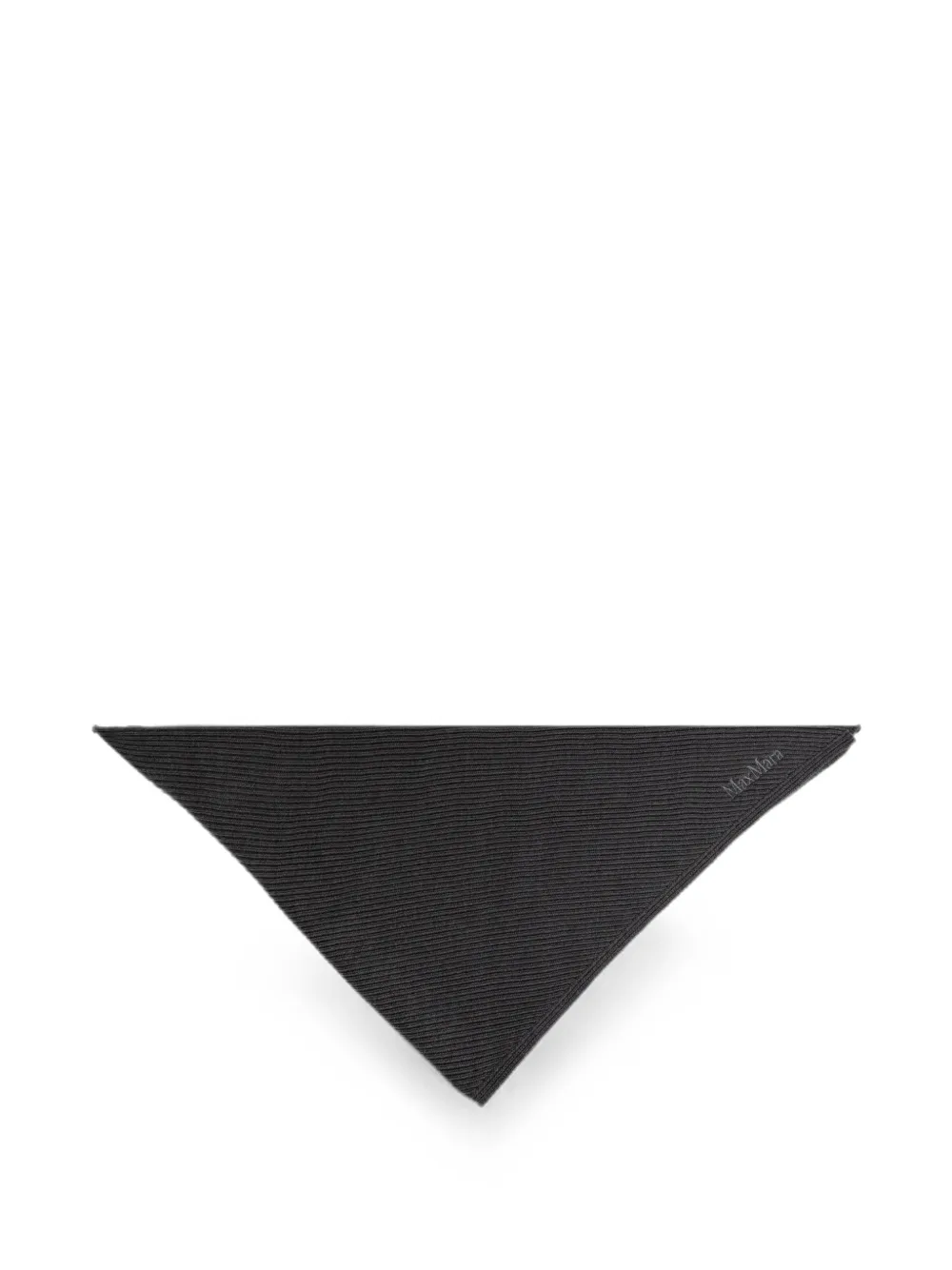 Max Mara ribbed-knit embroidered scarf - Grau