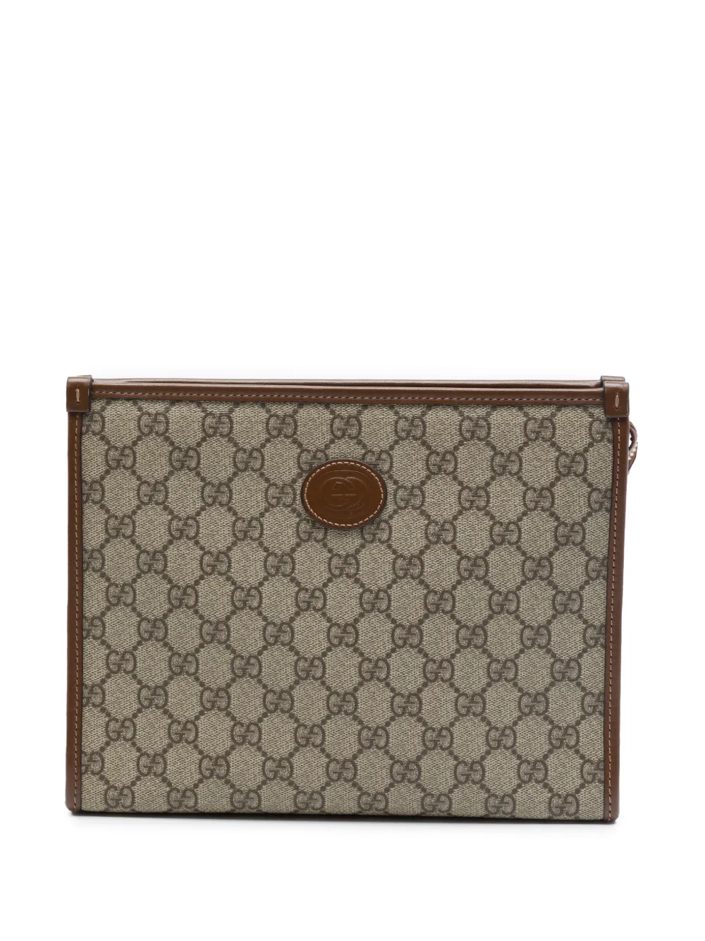 Gucci Pre-Owned 2016-2026 GG Supreme Retro Interlocking G clutch bag - Nude