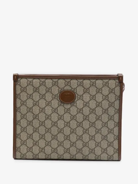 Gucci Pre-Owned 2016-2026 GG Supreme Retro Interlocking G clutch bag