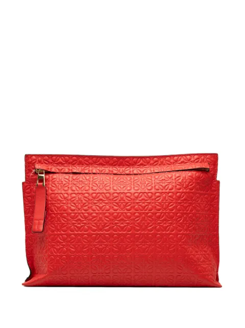 Loewe Pre-Owned 2017 Embossed Calfskin Anagram Repeat T Pouch clutch bag