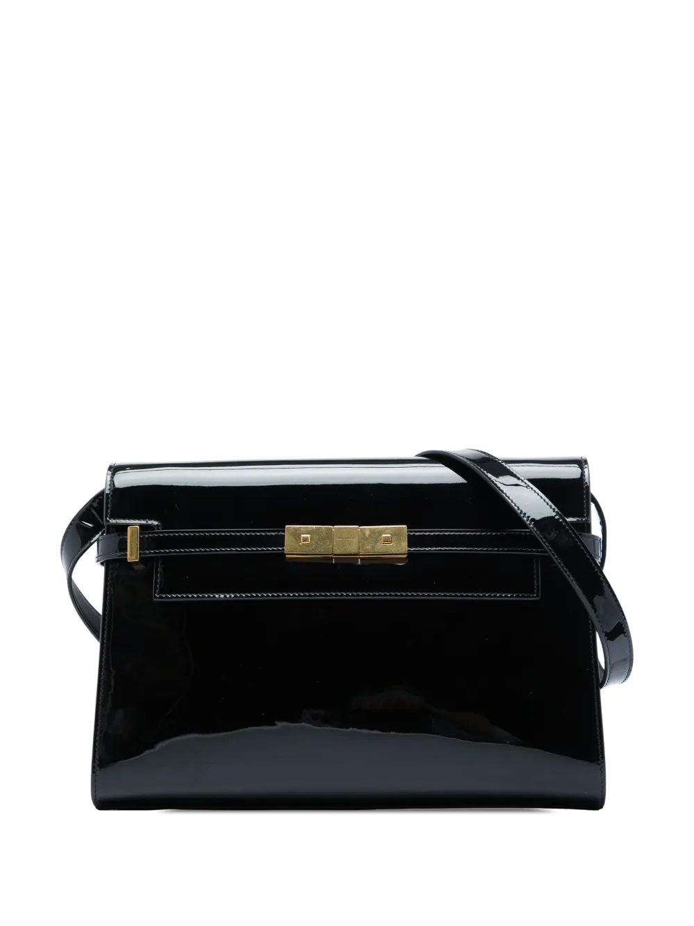 Saint Laurent Pre-Owned 2020 Medium Patent Manhattan shoulder bag - Nero