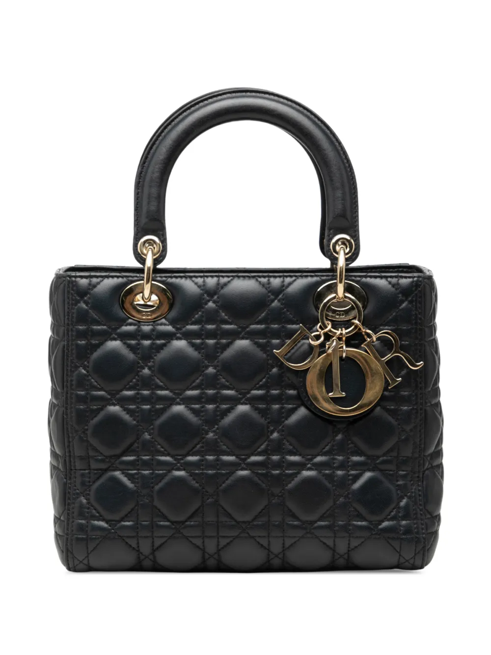 Christian Dior Pre-Owned 2017 Medium Lambskin Cannage Lady Dior satchel - Schwarz