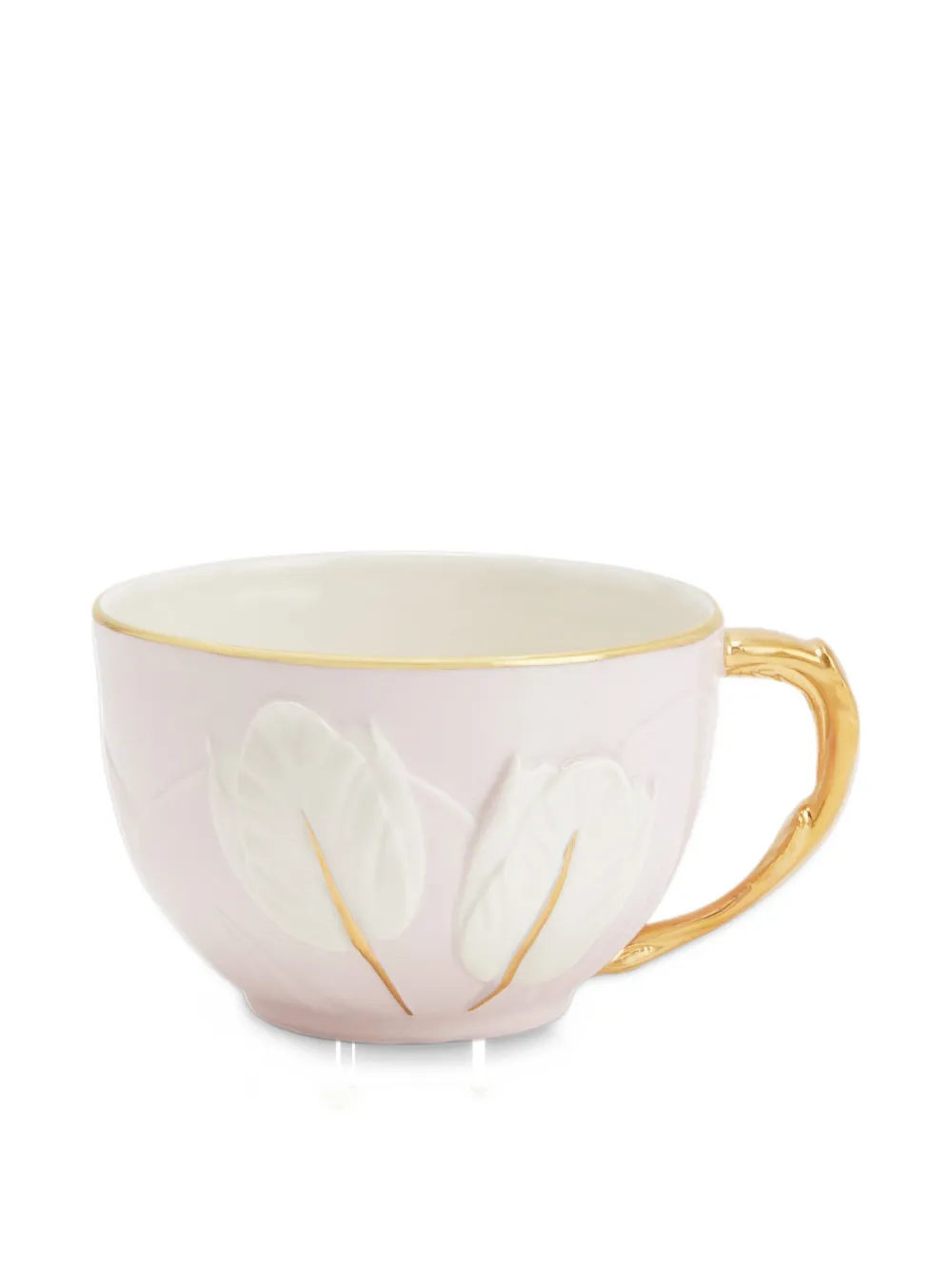 VILLARI Tulip relief-detail teacup and saucer - Rose