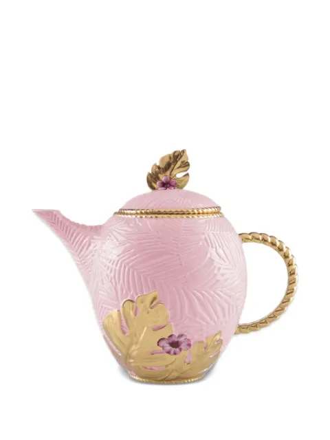 VILLARI acapulco palm-leaf embossed teapot