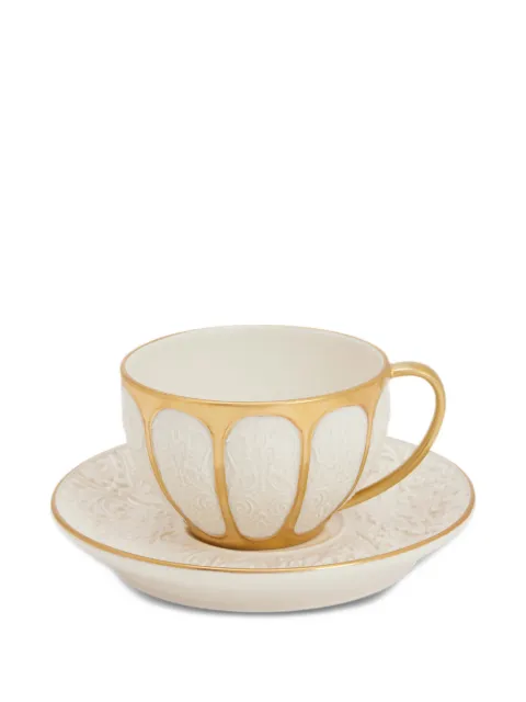 VILLARI Amour relief-pattern tea cup and saucer
