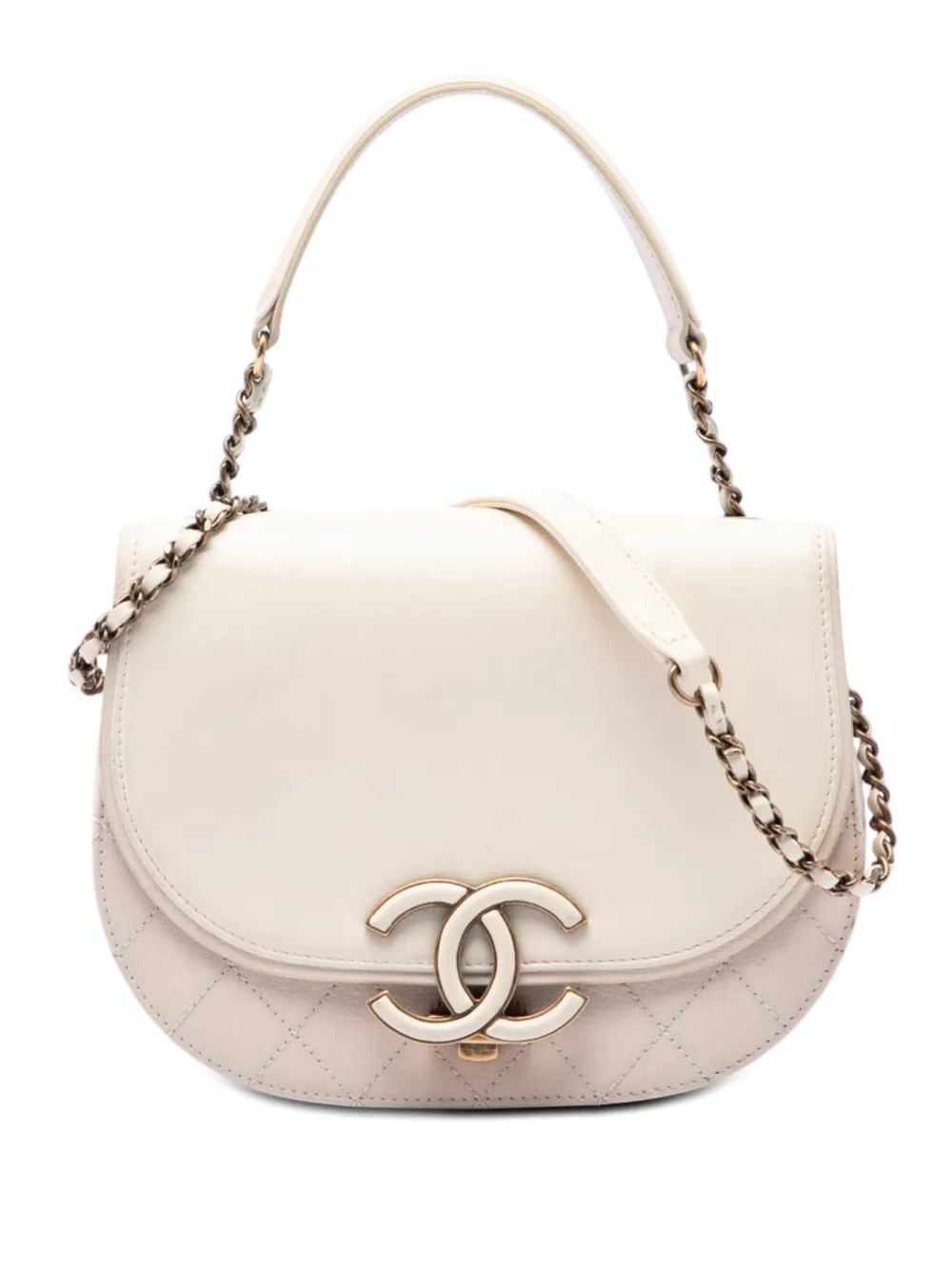CHANEL Pre-Owned 2016-2017 Small Calfskin Coco Curve Flap satchel - Marrone