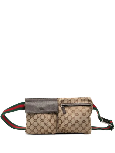 Gucci Pre-Owned 2000-2015 GG Canvas Web Double Pocket belt bag