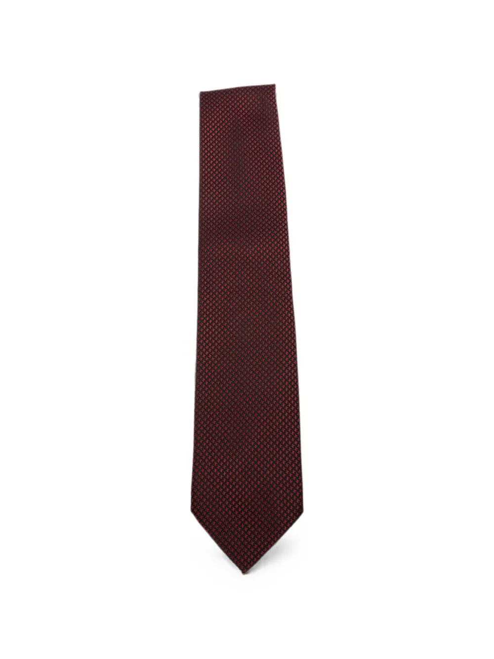 TOM FORD houndstooth-pattern silk tie - Rosso