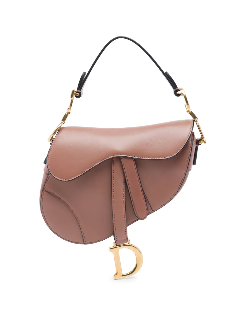 Christian Dior Pre-Owned 2018 Mini Smooth Calfskin Saddle Bag satchel - Braun