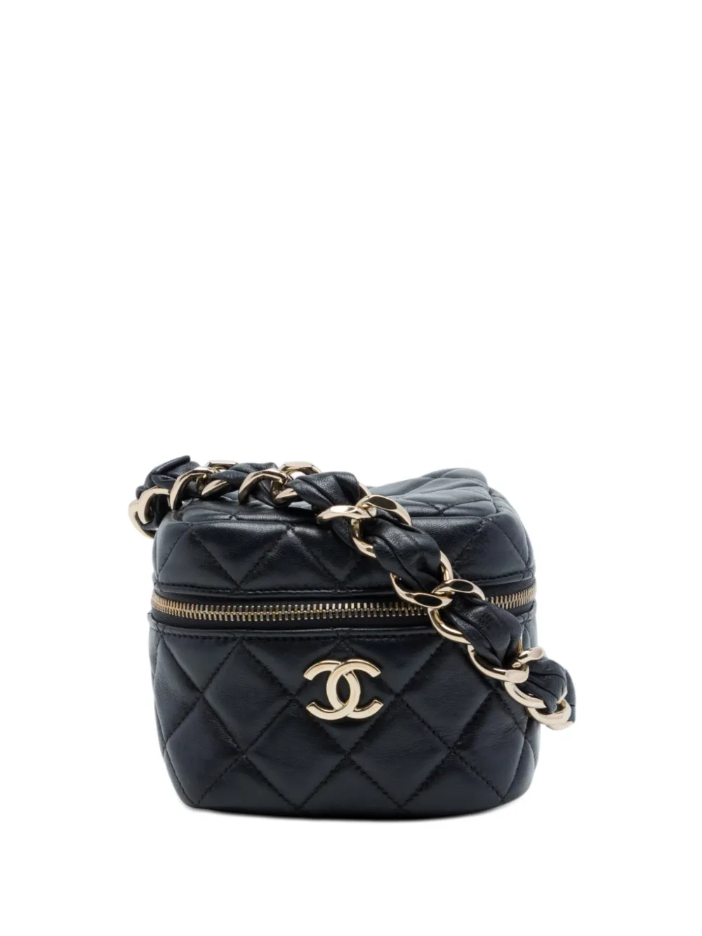 CHANEL Pre-Owned 2021 CC Quilted Lambskin Cube vanity bag - Nero