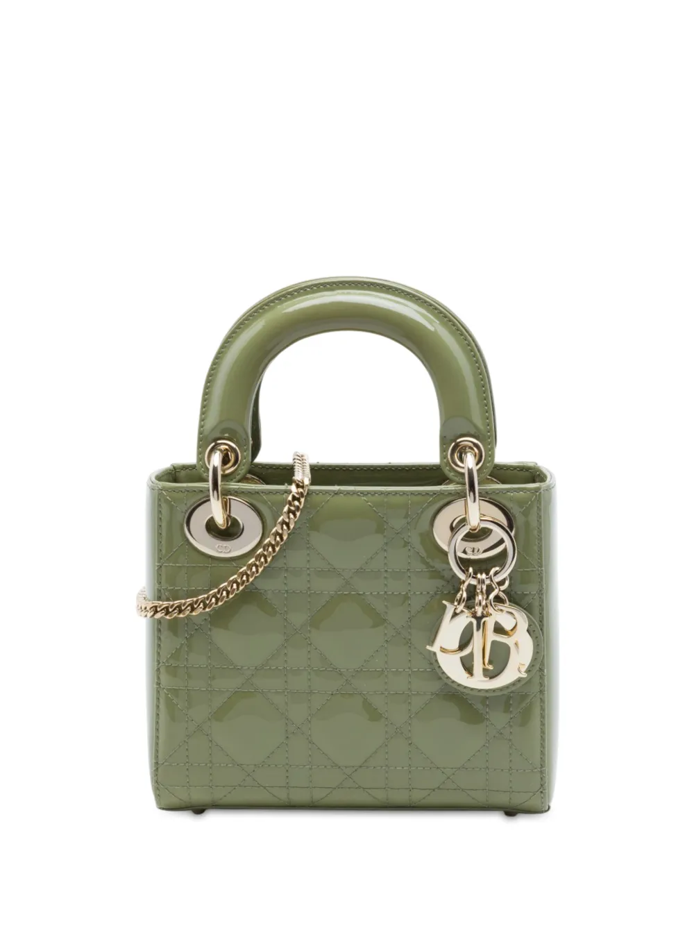 Christian Dior Pre-Owned 2020 Mini Patent Cannage Lady Dior satchel - Grün