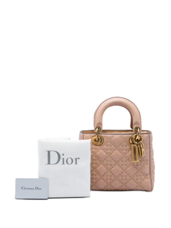 Christian Dior Pre-Owned 2017 Small Lambskin Cannage Studded