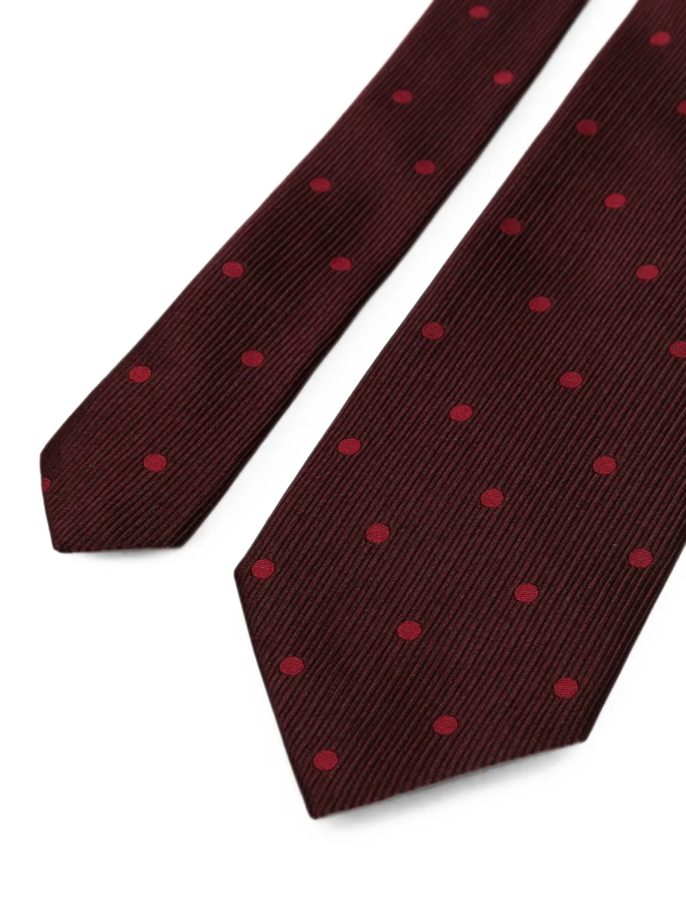 TOM FORD Ribgebreide stropdas met stippen Rood