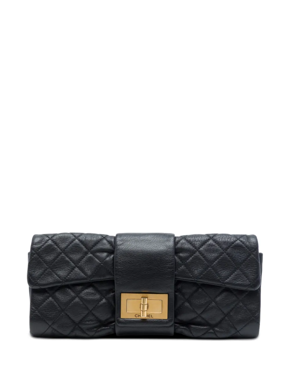 CHANEL Pre-Owned 2010-2011 Quilted Sheepskin Reissue 2.55 Flap clutch bag - Nero