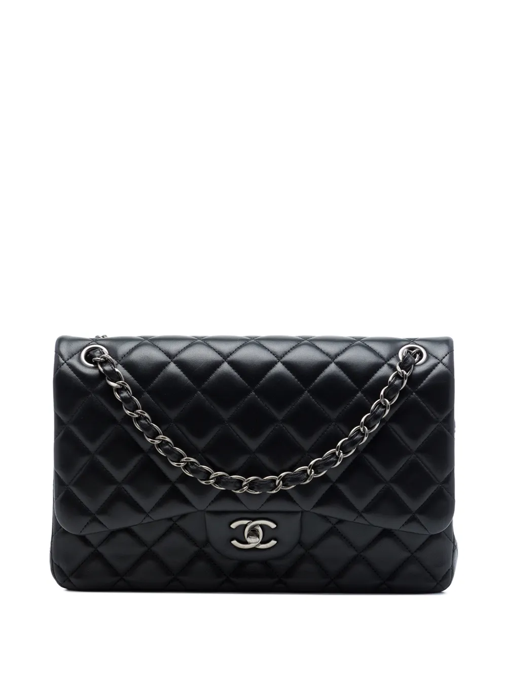 CHANEL Pre-Owned 2014 Jumbo Classic Lambskin Double Flap shoulder bag - Nero