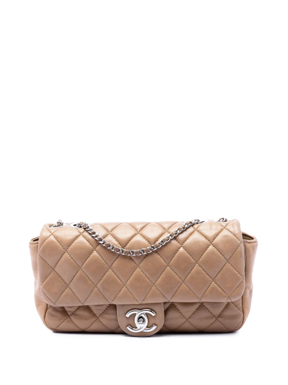 CHANEL Pre-Owned 2009-2010 Medium Quilted Lambskin Coco Rain Flap shoulder bag - Marrone