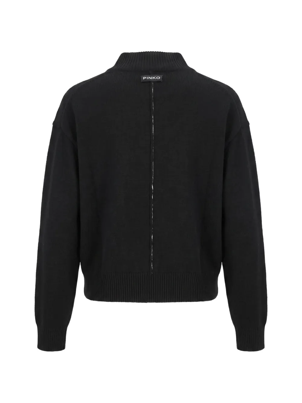 PINKO Trui met logopatch en hoge hals Zwart