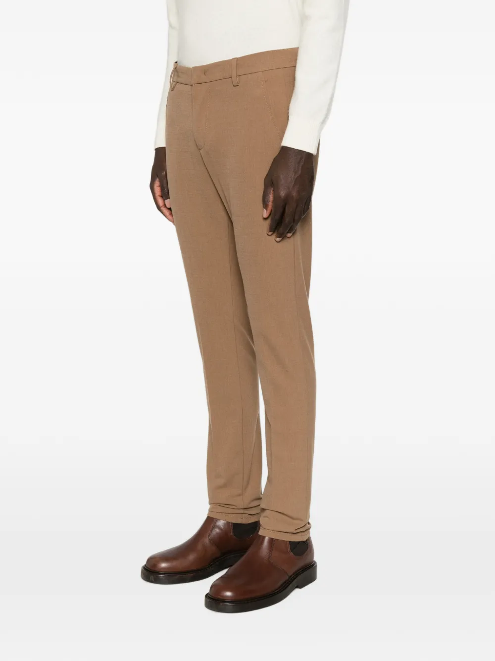 DONDUP Pantalon met riemlussen Bruin