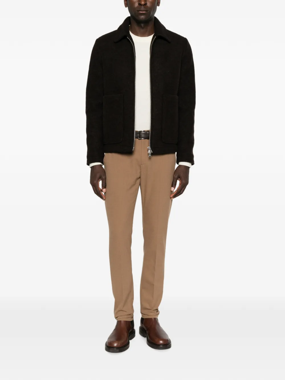 DONDUP Pantalon met riemlussen Bruin