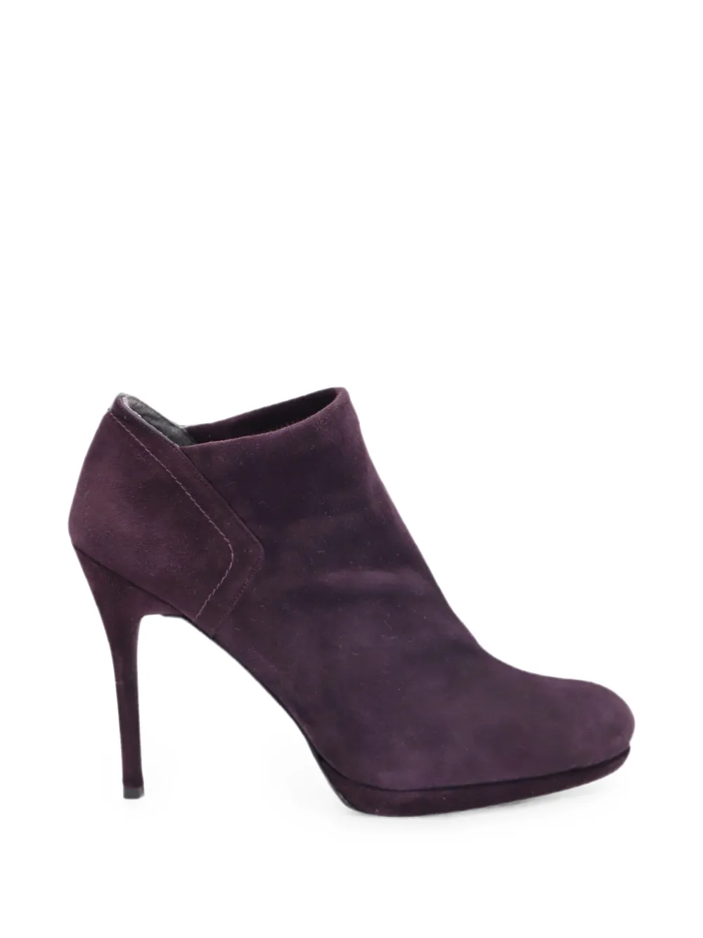 Pre-owned Stuart Weitzman High-heeled Suede Ankle Boots In Purple