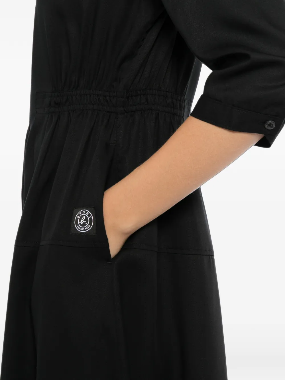 SPORT b. by agnès b. Jurk met logopatch Zwart