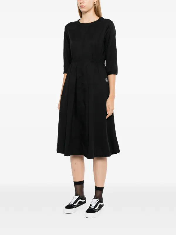 sporty formal dresses SPORT b. By Agnès b. logo-patch Dress | Black silver short dress