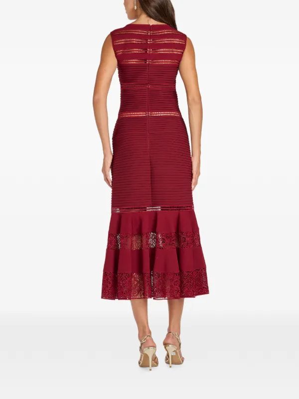 tadashi shoji lace cocktail dress Fiora lace-panelled pintuck-detail Midi | Red Mini Wedding Dress With Short sleeves brand:Akris punto Waist Size:34 Nordstrom