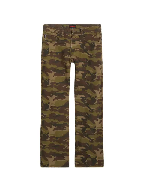 Pleasures camo-print flared jeans