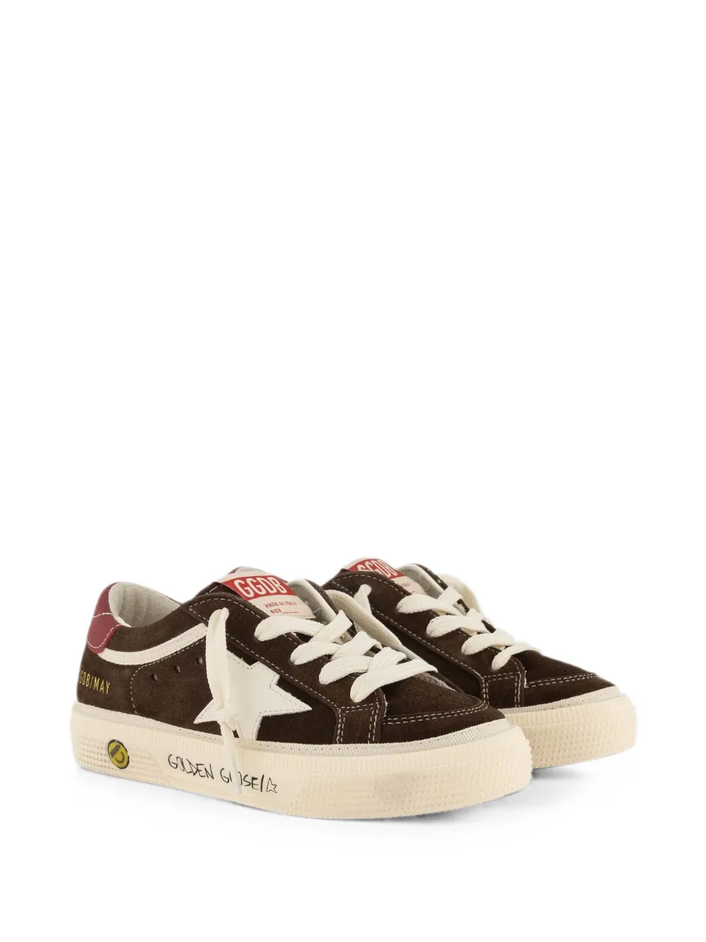 Golden Goose Kids May star-patch sneakers - Marrone