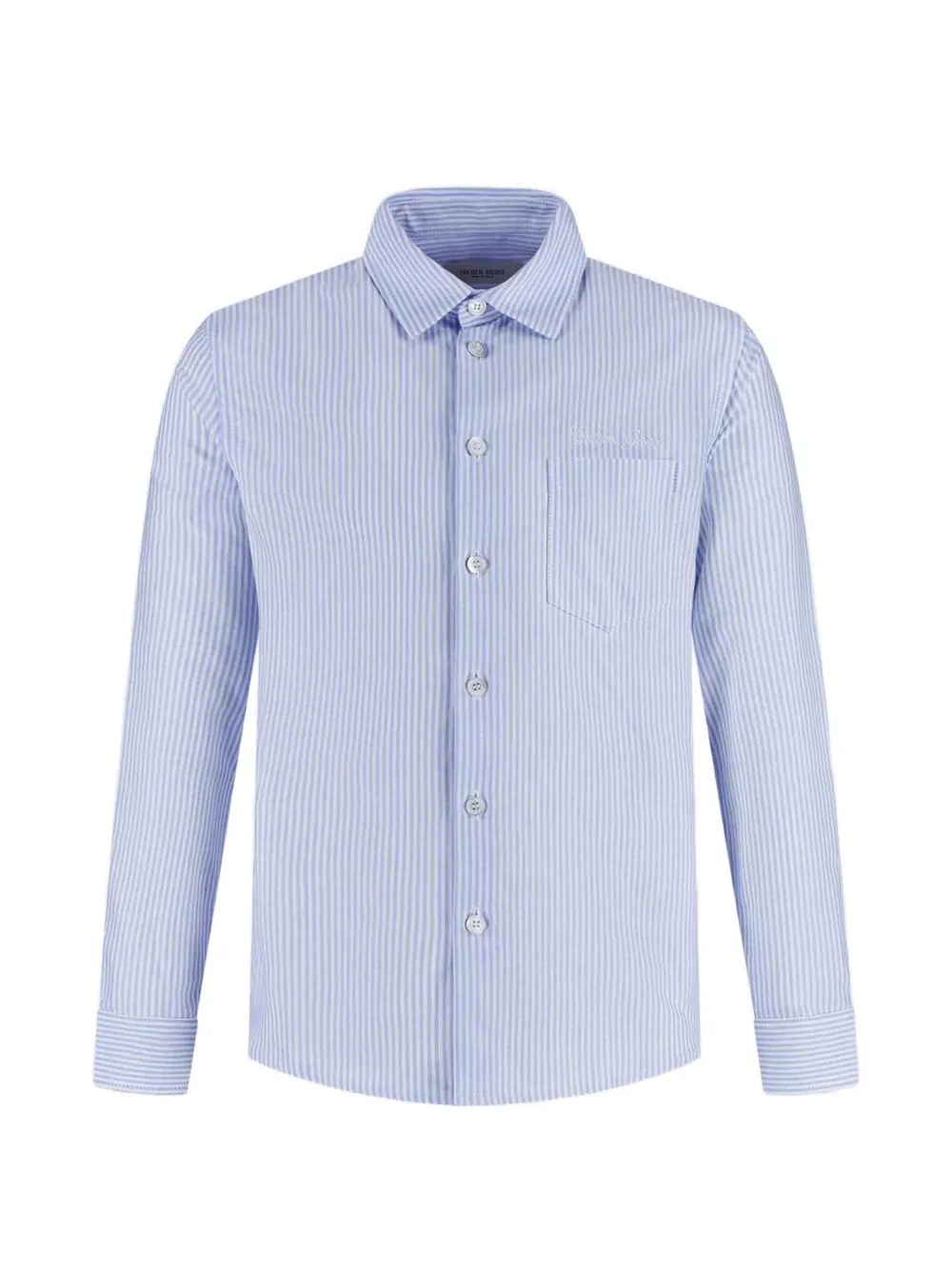 Golden Goose Kids striped embroidered shirt - Blau