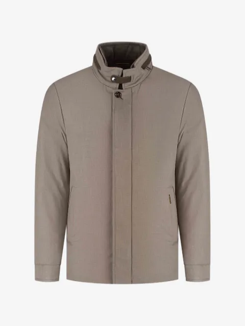 Moorer high-neck button-fastening coat
