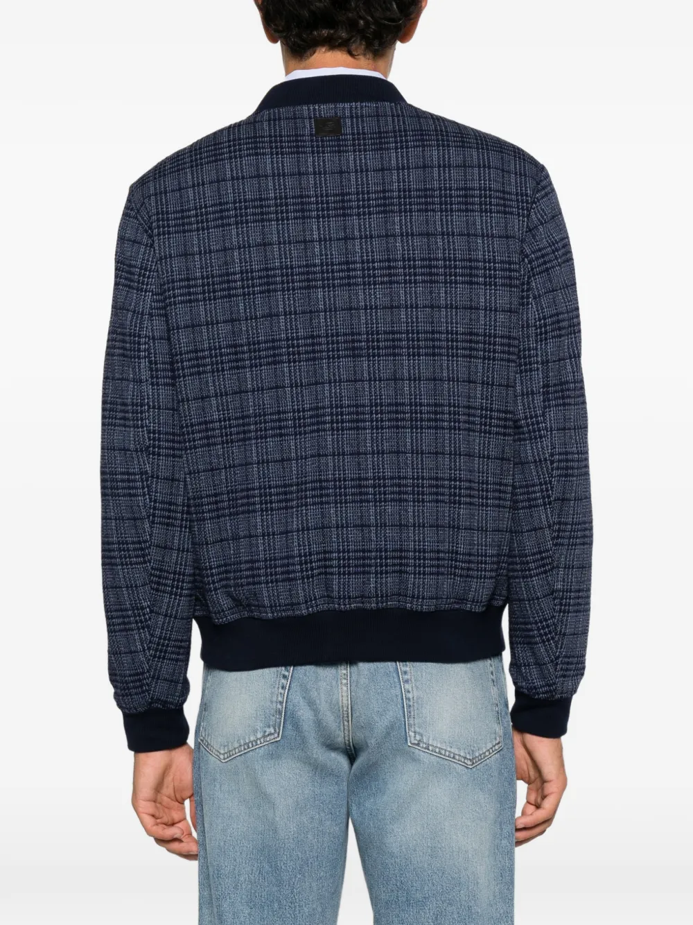 ETRO check-pattern bomber jacket Blauw
