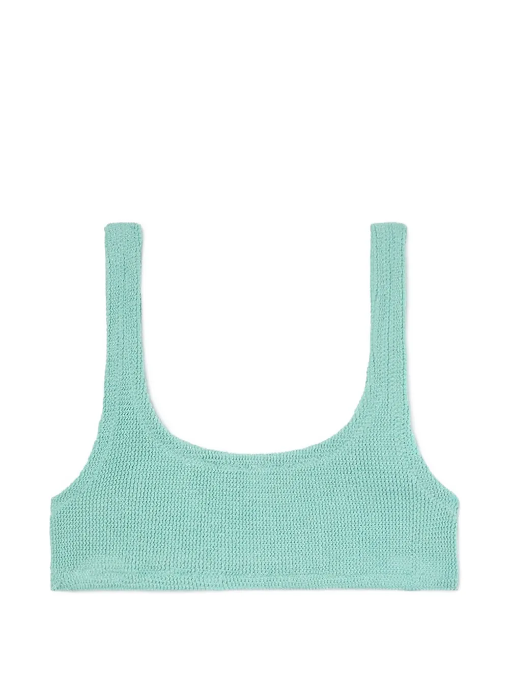 Mc2 Saint Barth Naima Bralette Bikini Top In Aqua Green Crinkle Fabric