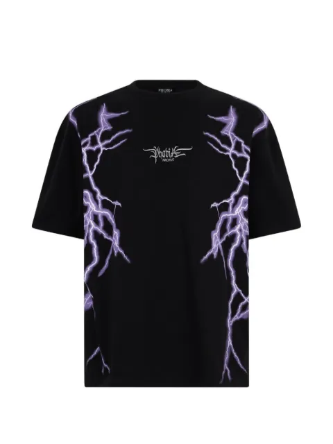 PHOBIA lightning-print embroidered T-shirt