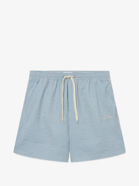 Les Deux Stan seersucker striped swim shorts