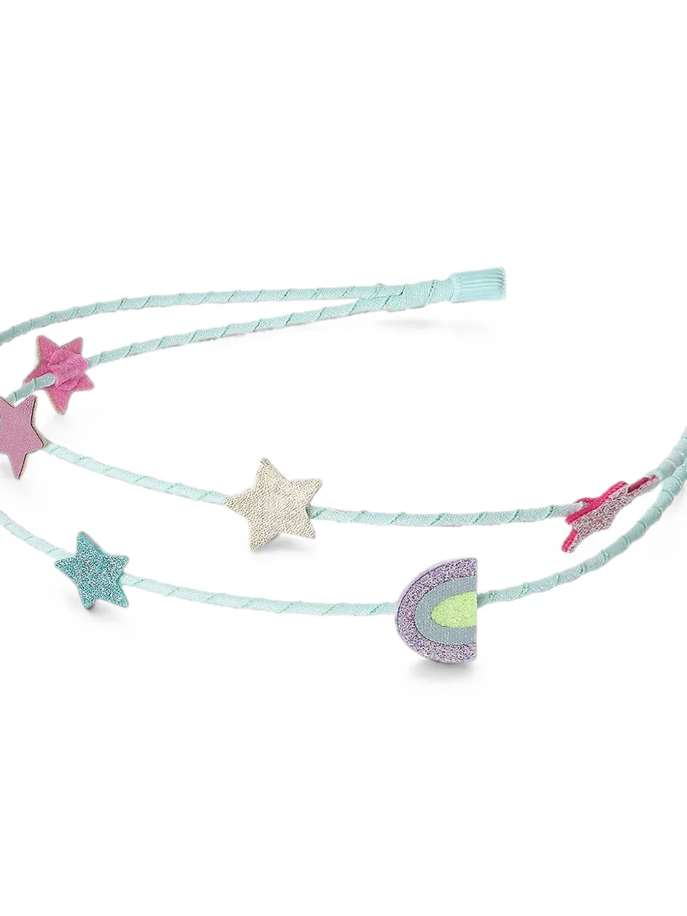 mimi & lula Haarband met glitter-ster en regenboogpatroon Blauw