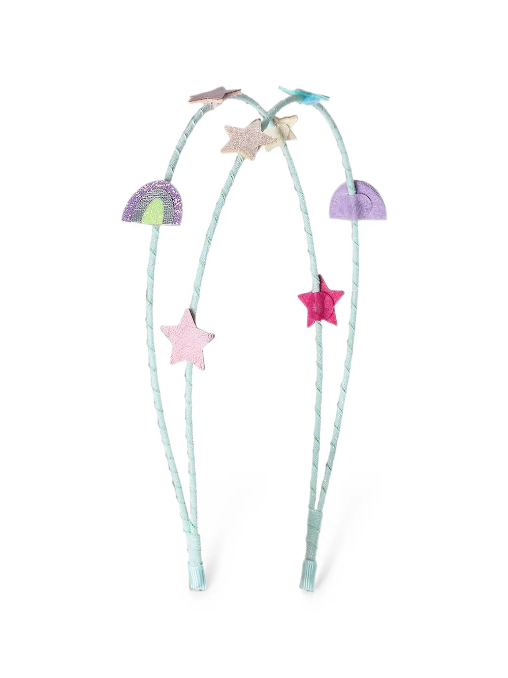 Mimi & lula Haarband met glitter-ster en regenboogpatroon Blauw