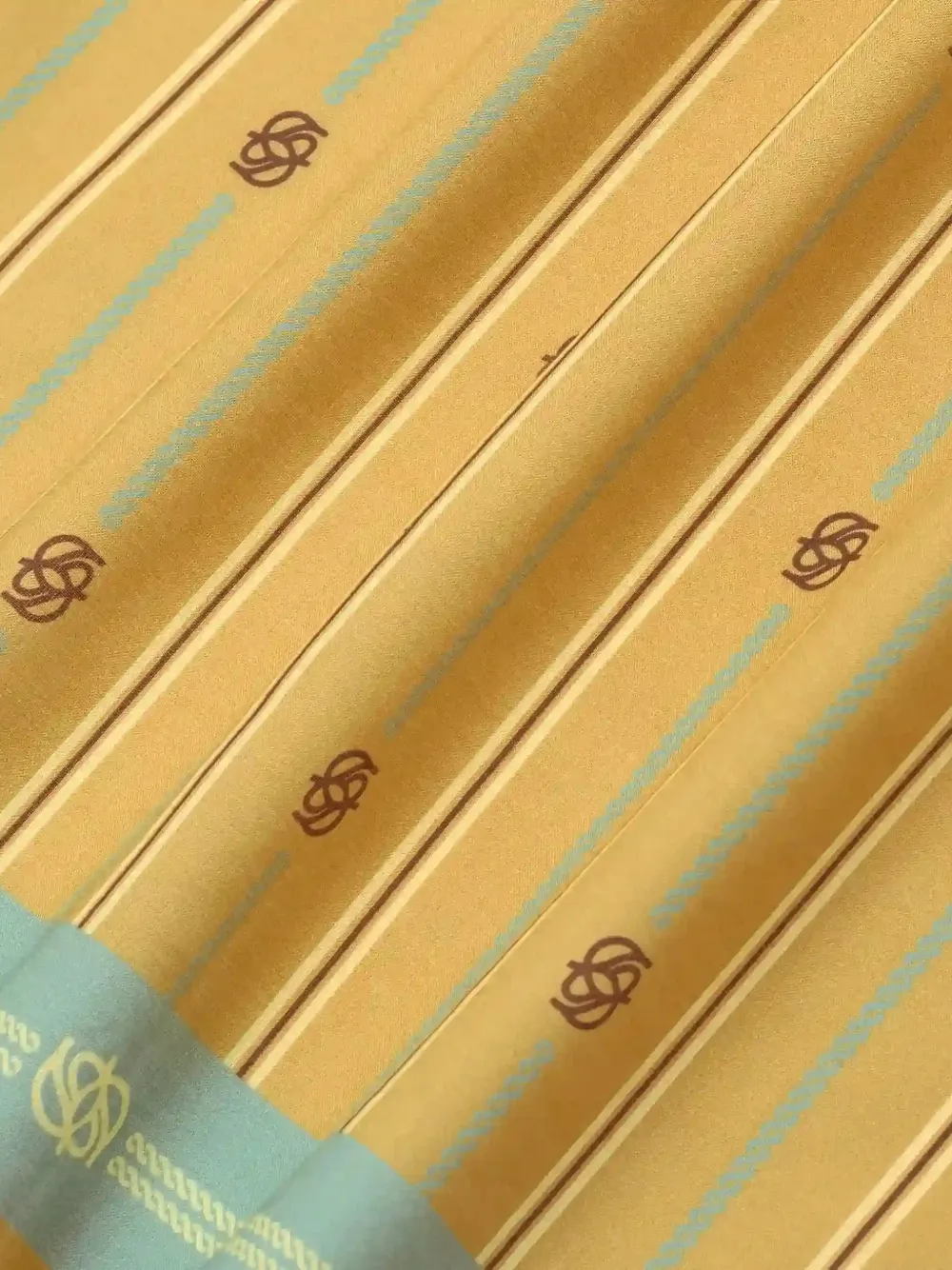 Drôle De Monsieur Gestreepte katoenen bandana met monogramprint Geel