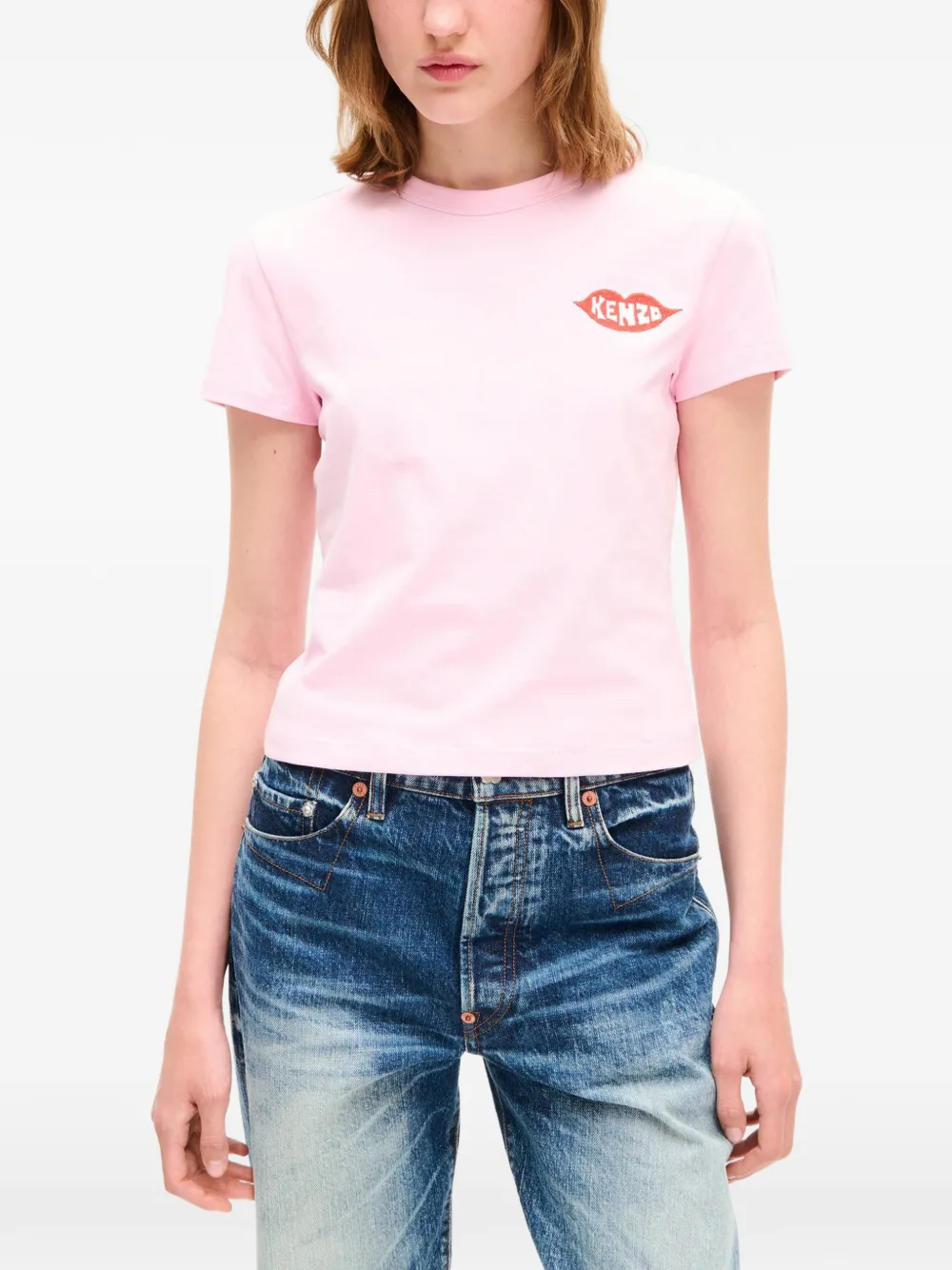 Kenzo T-shirt met borduurwerk Roze