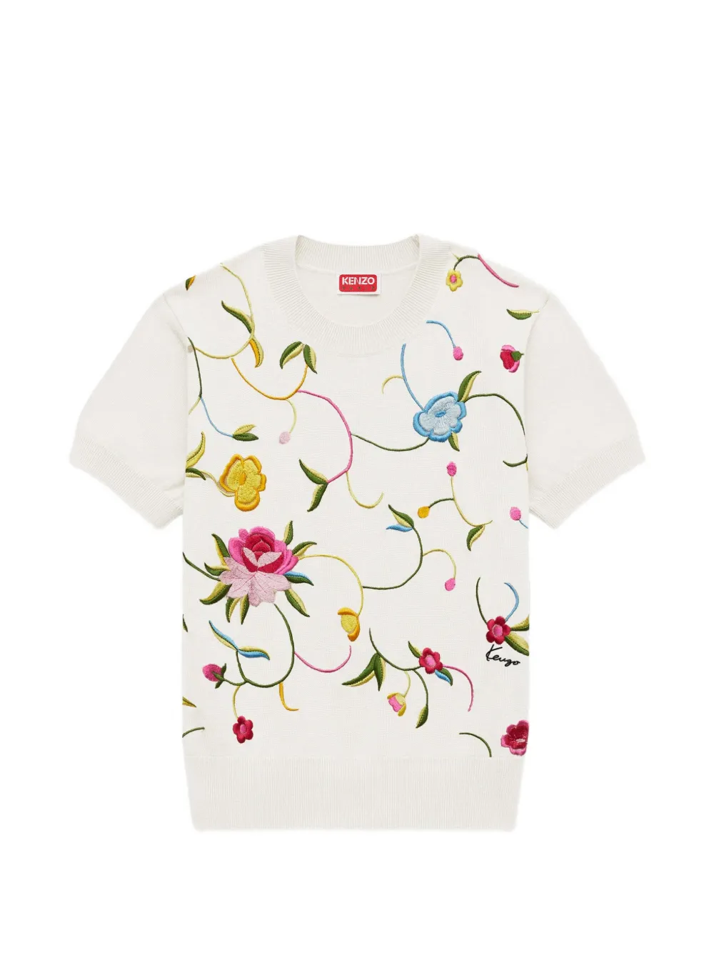 Kenzo Maglione Wildflower a maniche corte - Toni neutri