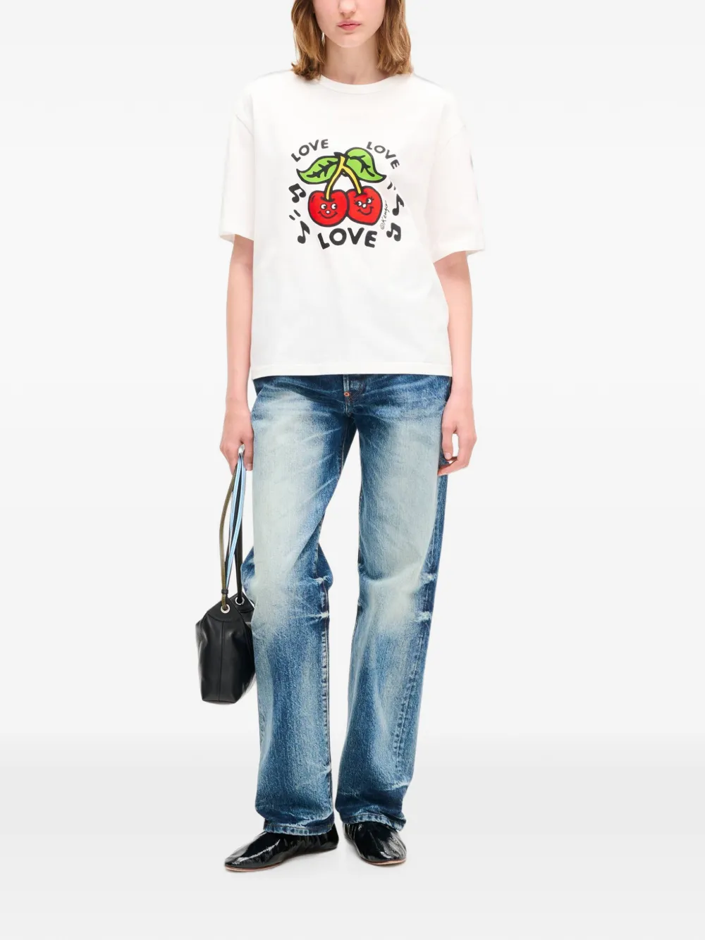 Kenzo Loves T-shirt met kersenprint Wit