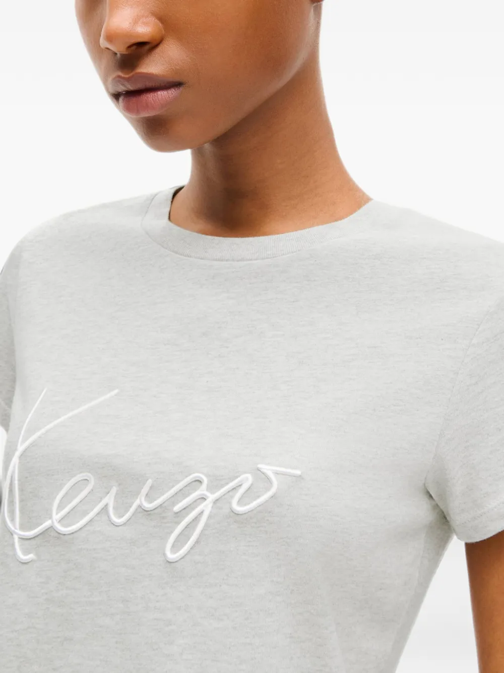 Kenzo Katoenen T-shirt met borduurwerk Grijs