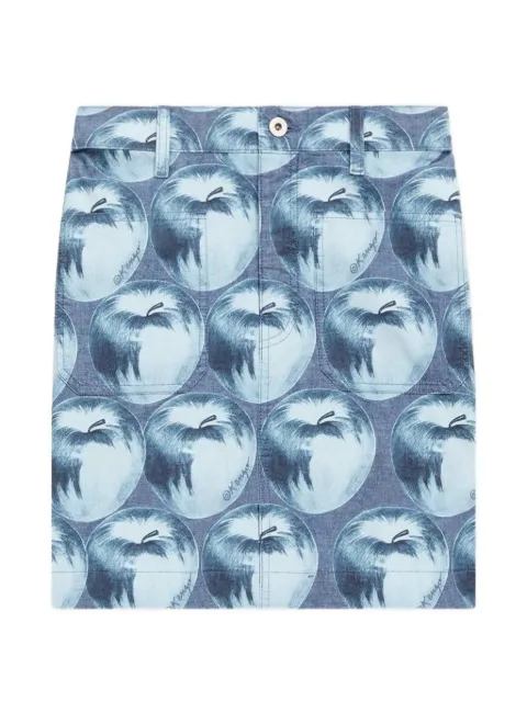 Kenzo Apple Pop printed straight mini denim skirt