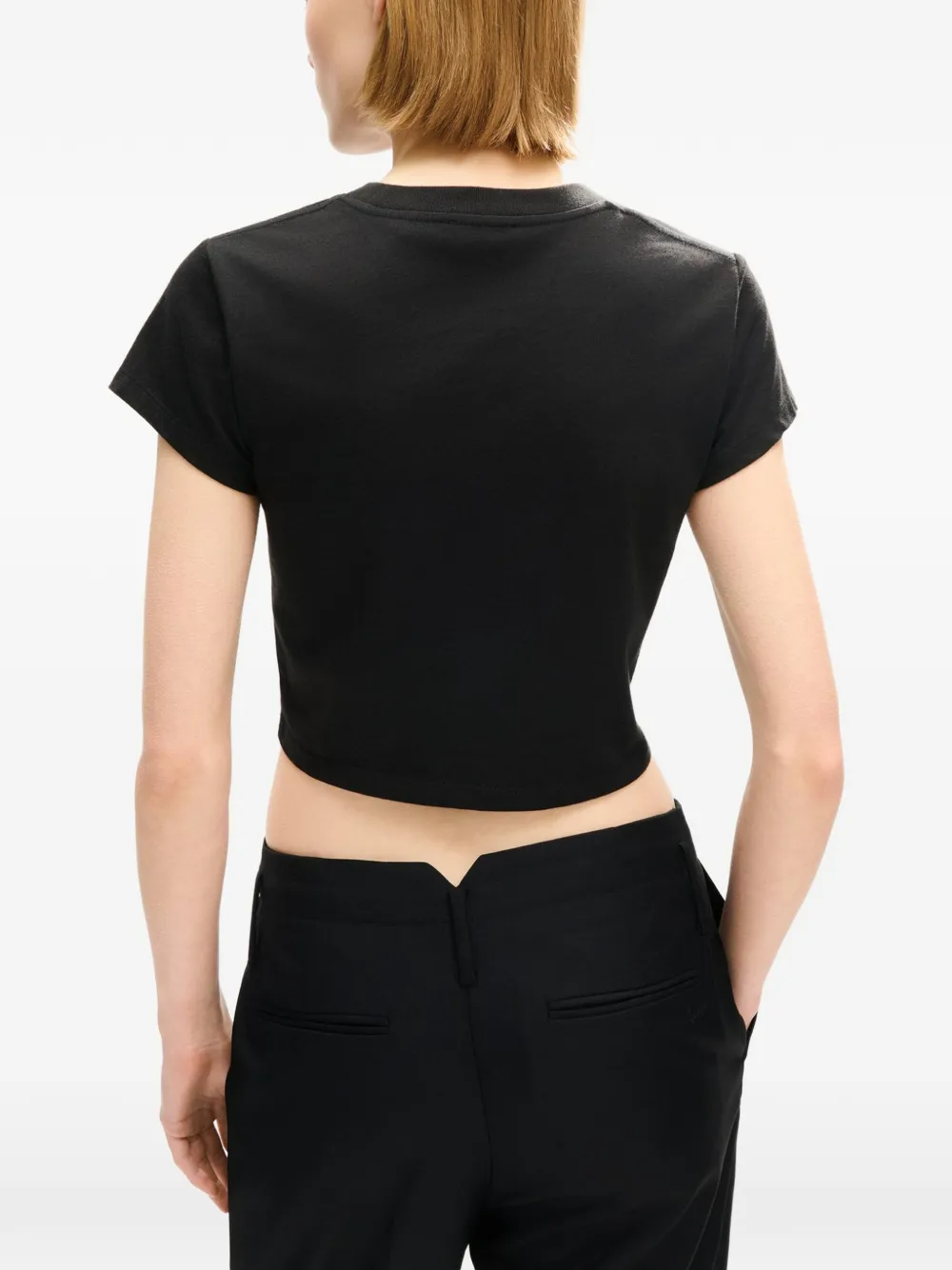 Kenzo Cropped T-shirt met borduurwerk Zwart