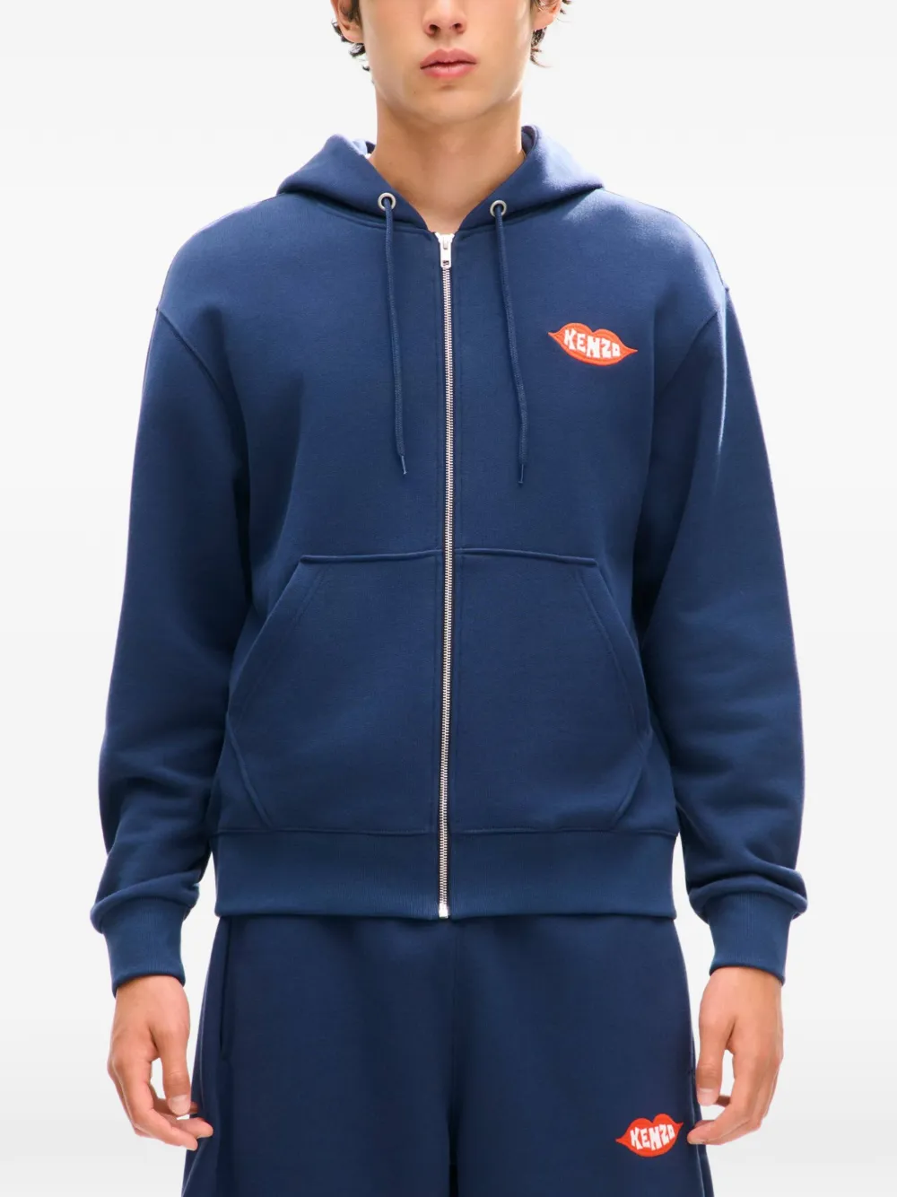 Kenzo Loves hoodie met borduurwerk en rits Blauw