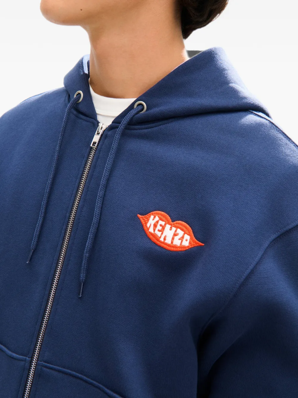 Kenzo Loves hoodie met borduurwerk en rits Blauw