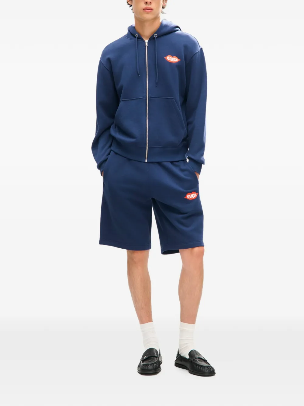Kenzo Loves hoodie met borduurwerk en rits Blauw