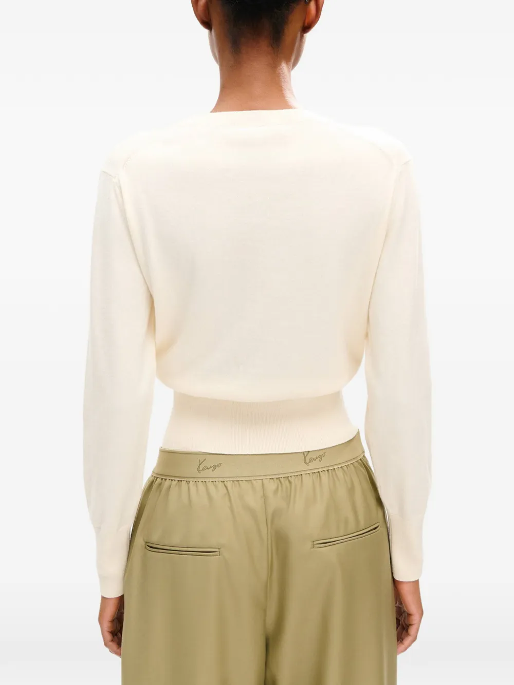 Kenzo Trui met bloemen intarsia Beige